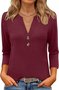 T-shirts Femmes Décontracté Floral Printemps / Automne Coton Col V Micro-élasticité Quotidien Régulier Trapèze