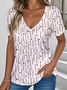 T-shirts Géométrique Décontracté Été Aucune élasticité Quotidien Jersey Droit Régulier T.-N.-L. pour Femmes