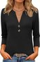 T-shirts Femmes Décontracté Floral Printemps / Automne Coton Col V Micro-élasticité Quotidien Régulier Trapèze