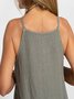 Femmes Plain Blanc Col Rond Confortable Joint Fendu Robe Maxi Rétro