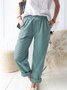 Pantalons Femmes Décontracté Plain Printemps / Automne Polyester Naturel Aucune élasticité Faire la navette Ample Pantalon baggy