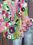 Chemises Décontracté Floral Été Polyester Col V Imprimé Quotidien Demi Manche Régulier pour Femmes