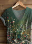 T-shirts Décontracté Floral Été Imprimé Micro-élasticité Quotidien Régulier Droit Régulier pour Femmes