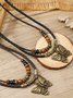 Collier Bloc de Couleur Rue Toutes Les Saisons Joint Fendu Fête Métal Rétro Style Pendentif Collier pour Femmes