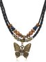 Collier Bloc de Couleur Rue Toutes Les Saisons Joint Fendu Fête Métal Rétro Style Pendentif Collier pour Femmes