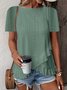 T-shirts Femmes Plain Féminin Été Jacquard Micro-élasticité Faire la navette Régulier Droit Régulier