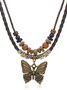 Collier Bloc de Couleur Rue Toutes Les Saisons Joint Fendu Fête Métal Rétro Style Pendentif Collier pour Femmes