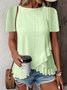 T-shirts Femmes Plain Féminin Été Jacquard Micro-élasticité Faire la navette Régulier Droit Régulier