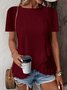 T-shirts Femmes Plain Féminin Été Jacquard Micro-élasticité Faire la navette Régulier Droit Régulier