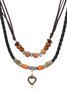 Collier Bloc de Couleur Rue Toutes Les Saisons Joint Fendu Fête Métal Rétro Style Pendentif Collier pour Femmes