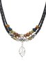 Collier Bloc de Couleur Rue Toutes Les Saisons Joint Fendu Fête Métal Rétro Style Pendentif Collier pour Femmes