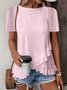 T-shirts Femmes Plain Féminin Été Jacquard Micro-élasticité Faire la navette Régulier Droit Régulier