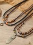 Collier Bloc de Couleur Rue Toutes Les Saisons Joint Fendu Fête Métal Rétro Style Pendentif Collier pour Femmes