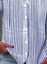 Chemises Rayé Décontracté Printemps / Automne Polyester Aucune élasticité Quotidien Manches Longues Droit Régulier pour Femmes