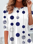 T-shirts Femmes Pois Polka Décontracté Printemps / Automne Ample Jersey Manches Longues Col Rond Régulier Non