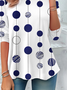 T-shirts Femmes Pois Polka Décontracté Printemps / Automne Ample Jersey Manches Longues Col Rond Régulier Non