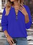 Sweat-shirts Décontracté Plain Printemps / Automne Polyester Manches Longues Col Rond Régulier Droit T.-N.-L. pour Femmes