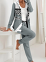 Deux Pièces Ensembles Décontracté Abstrait Printemps / Automne Sweat-shirt à Capuche Micro-élasticité Ample Manteau avec Pantalons Droit T.-N.-L. pour Femmes