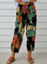 Pantalons Géométrique Urbain Printemps / Automne Naturel Aucune élasticité Journée Taille Élastique Régulier Pantalon baggy pour Femmes