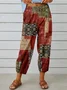 Pantalons Géométrique Urbain Printemps / Automne Naturel Aucune élasticité Journée Taille Élastique Régulier Pantalon baggy pour Femmes