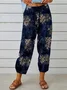 Pantalons Géométrique Urbain Printemps / Automne Naturel Aucune élasticité Journée Taille Élastique Régulier Pantalon baggy pour Femmes