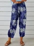 Pantalons Géométrique Urbain Printemps / Automne Naturel Aucune élasticité Journée Taille Élastique Régulier Pantalon baggy pour Femmes