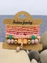 Bracelets Femmes Décontracté Ombre Toutes Les Saisons Tressé Quotidien multicouche Bracelet Acrylique