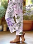 Pantalons Décontracté Floral Printemps / Automne Polyester Naturel Quotidien Ample Droit Régulier pour Femmes