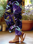 Pantalons Femmes Décontracté Floral Printemps / Automne Imprimé Naturel Aucune élasticité Quotidien Long Droit