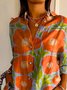 Chemises Femmes Décontracté La peinture Printemps / Automne Polyester Micro-élasticité Coupe Régulière Régulier Trapèze Régulier