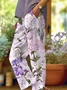 Pantalons Décontracté Floral Printemps / Automne Polyester Naturel Quotidien Ample Droit Régulier pour Femmes