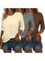 T-shirts Femmes Simple Plain Printemps / Automne Aucune élasticité Faire la navette Ample Jersey Manches Longues Non