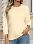 T-shirts Femmes Simple Plain Printemps / Automne Aucune élasticité Faire la navette Ample Jersey Manches Longues Non