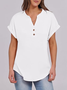 T-shirts Femmes Décontracté Plain Été Coton Micro-élasticité Manches Courtes Régulier Trapèze Régulier
