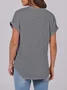 T-shirts Femmes Décontracté Plain Été Coton Micro-élasticité Manches Courtes Régulier Trapèze Régulier