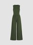 Combinaisons Femmes Simple Plain Été Polyester Taille Haute Sans Manches Col Rond Long Régulier