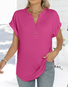 T-shirts Femmes Décontracté Plain Été Coton Micro-élasticité Manches Courtes Régulier Trapèze Régulier