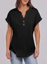 T-shirts Femmes Décontracté Plain Été Coton Micro-élasticité Manches Courtes Régulier Trapèze Régulier