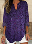 Blouses Décontracté Floral Printemps / Automne Imprimé Quotidien Ample Manches Longues en Mélangé de Coton Régulier pour Femmes