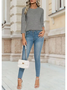 T-shirts Femmes Simple Plain Printemps / Automne Aucune élasticité Faire la navette Ample Jersey Manches Longues Non