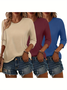 T-shirts Femmes Simple Plain Printemps / Automne Aucune élasticité Faire la navette Ample Jersey Manches Longues Non