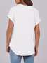 T-shirts Femmes Décontracté Plain Été Coton Micro-élasticité Manches Courtes Régulier Trapèze Régulier