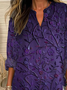 Blouses Décontracté Floral Printemps / Automne Imprimé Quotidien Ample Manches Longues en Mélangé de Coton Régulier pour Femmes