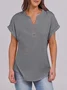 T-shirts Femmes Décontracté Plain Été Coton Micro-élasticité Manches Courtes Régulier Trapèze Régulier