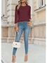 T-shirts Femmes Simple Plain Printemps / Automne Aucune élasticité Faire la navette Ample Jersey Manches Longues Non