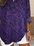 Blouses Décontracté Floral Printemps / Automne Imprimé Quotidien Ample Manches Longues en Mélangé de Coton Régulier pour Femmes