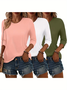 T-shirts Femmes Simple Plain Printemps / Automne Aucune élasticité Faire la navette Ample Jersey Manches Longues Non