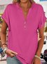 T-shirts Femmes Décontracté Plain Été Coton Micro-élasticité Manches Courtes Régulier Trapèze Régulier
