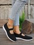 Chaussures Décontractées Femmes Rétro Plain Toutes Les Saisons Polyester PVC à Enfiler à Talon Plat Caoutchouc à Enfiler
