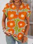 T-shirts Décontracté Floral Été Polyester Col V Micro-élasticité Coupe Régulière Régulier Trapèze pour Femmes